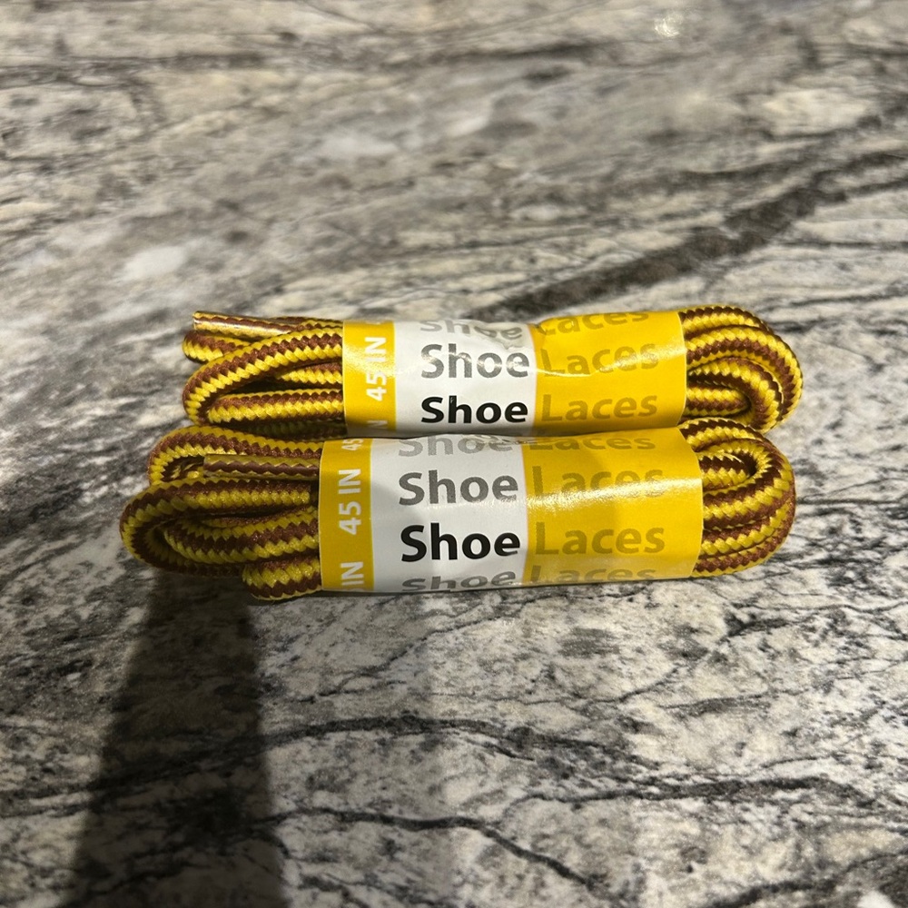 Yellow  and Brown Shoe/ Boot Laces